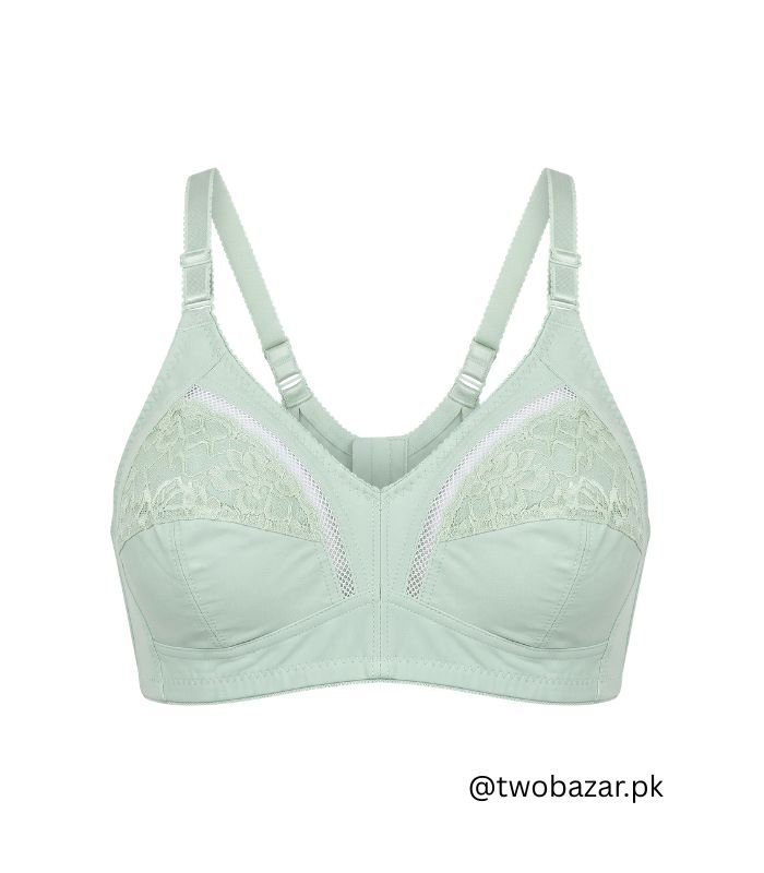 Green Lace Non Padded Full Coverage Bra