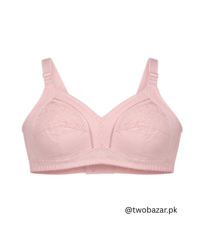 Pink Lace Non Padded Full Coverage Bra