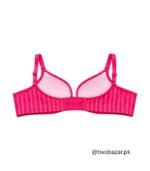 Women Pink Striped Foam Padded Bra