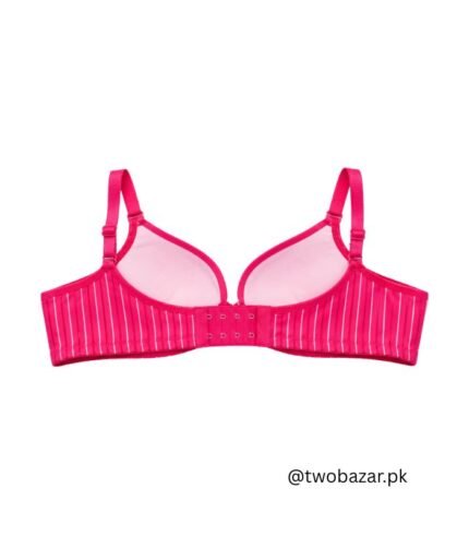 Women Pink Striped Foam Padded Bra