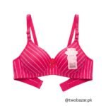 Women Pink Striped Foam Padded Bra