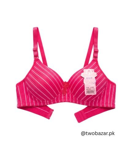 Women Pink Striped Foam Padded Bra