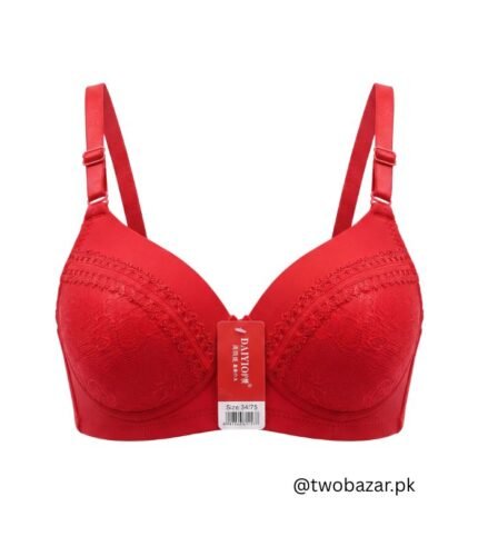Women Red Lace Padded Bra