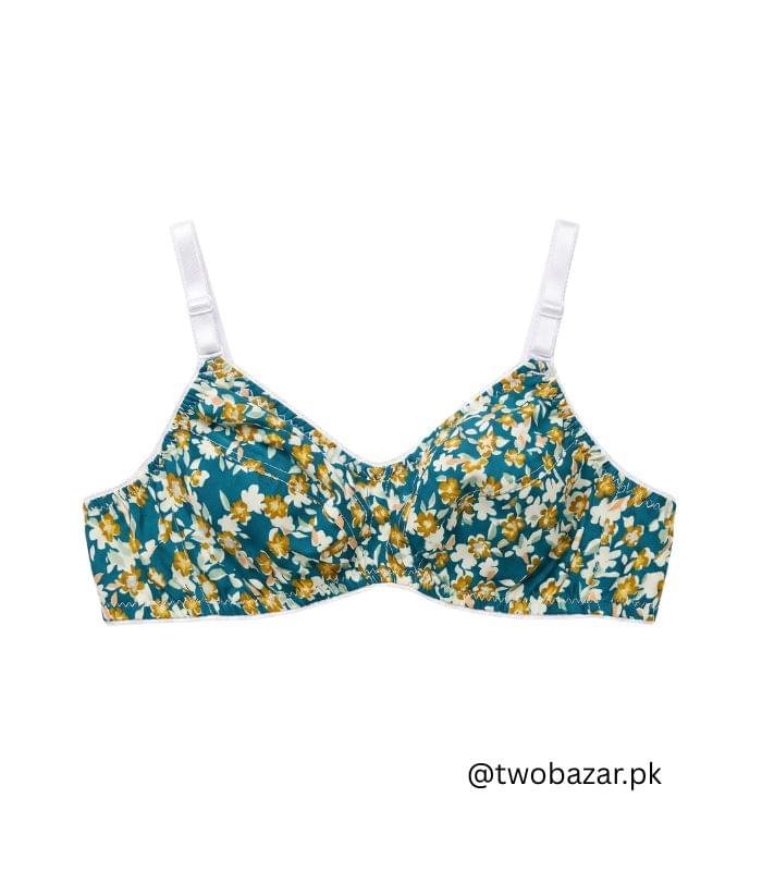 Floral Print Non Padded Cotton Bra